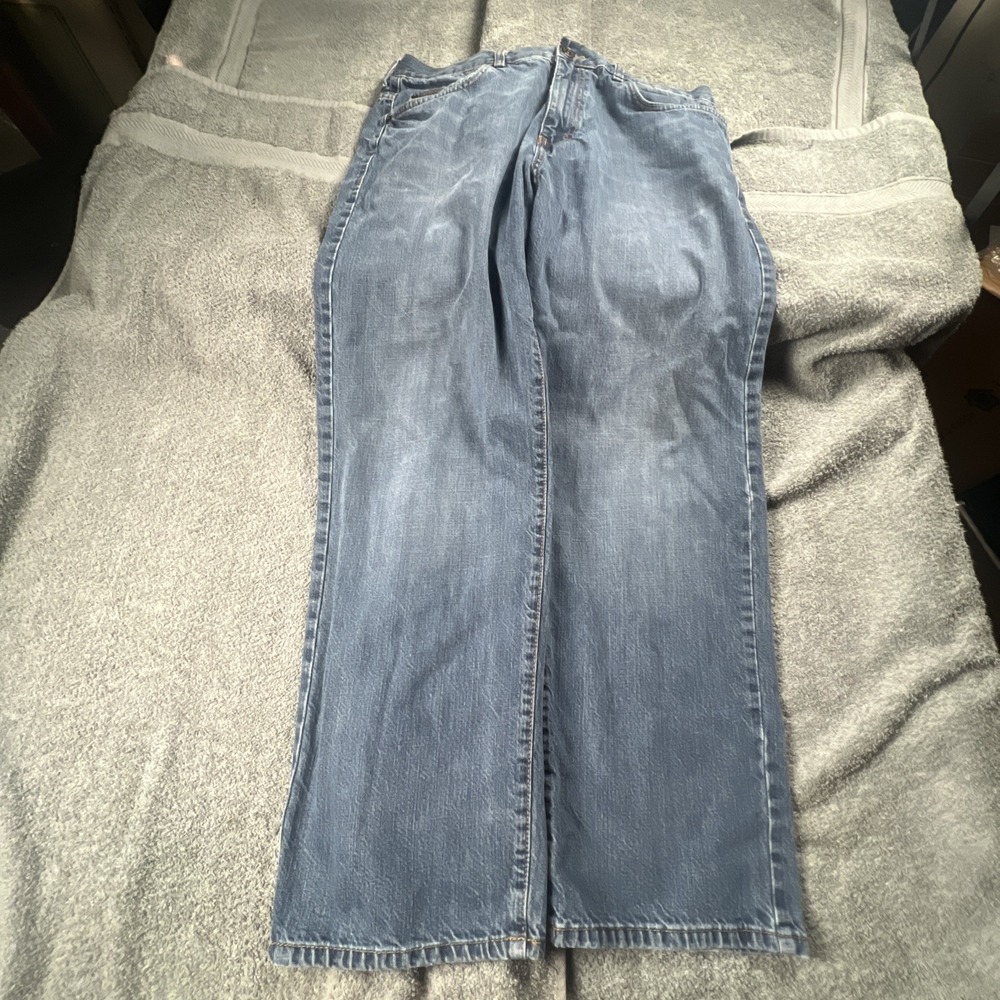 Calvin Klein Jeans Mens 36x30 Relaxed Straight‎ Denim Easy Fit Dark Blue Pants